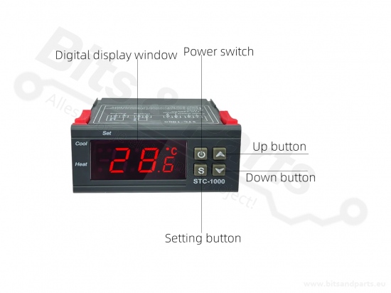 Automatic temperature controller STC-1000 12VDC - Heating + cooling